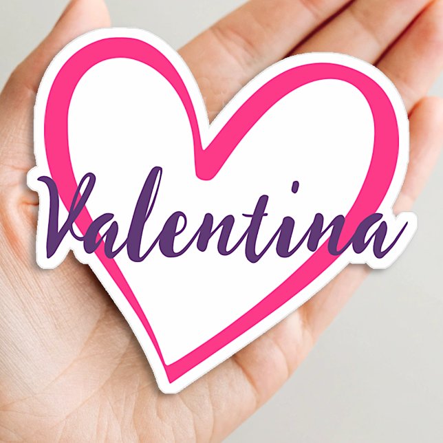 Custom Name Bright Pink Heart Shape Trendy Stylish (Creator Uploaded)