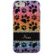 Custom name bright rainbow glitter black dog paws