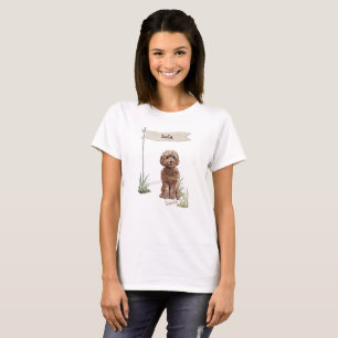 Custom Name Brown Cockapoo Pet Dog T-Shirt