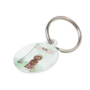 Custom Name Brown Cockapoo Pet Dog Tag