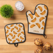 Custom name brown croissants pattern