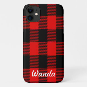 Custom Name Buffalo Plaid Case-Mate iPhone Case