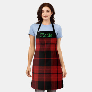 Custom Name Buffalo Plaid Personalised Apron
