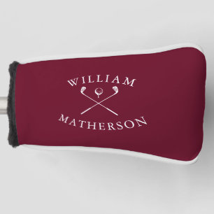 Custom Name Burgundy And White Golf Clubs Golf Head Cover