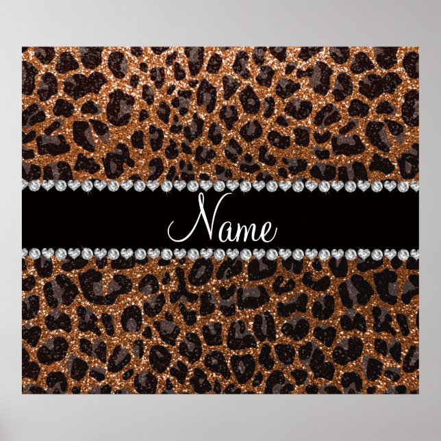 Custom name burnt gold glitter leopard print (Front)