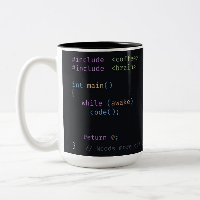 Custom Name C++ Code Developer Coffee Programmer M Two-Tone Coffee Mug (Left)