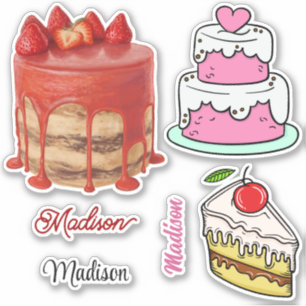 Custom Name Cake stickers