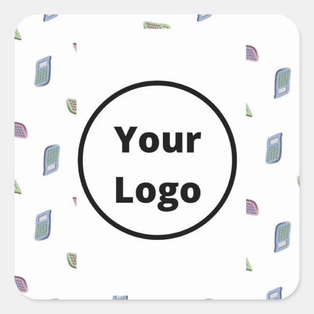 Custom name calculator pattern square sticker (Front)