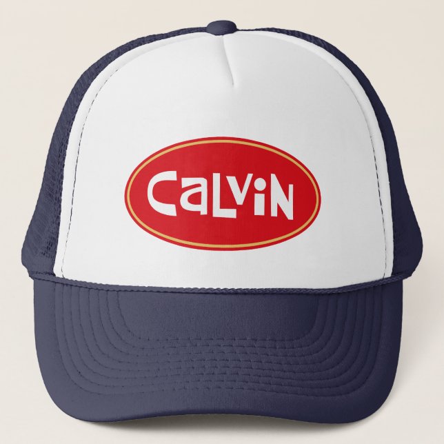 Custom name CALVIN Trucker Hat (Front)
