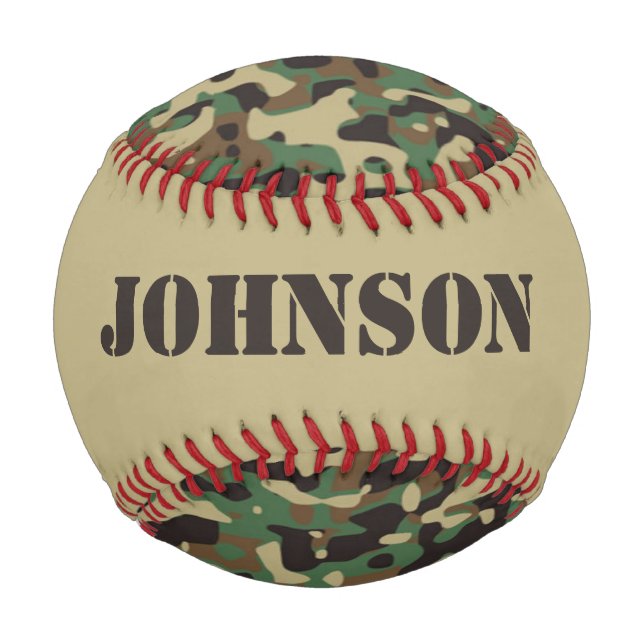 Custom name camouflage pattern baseball (Back)