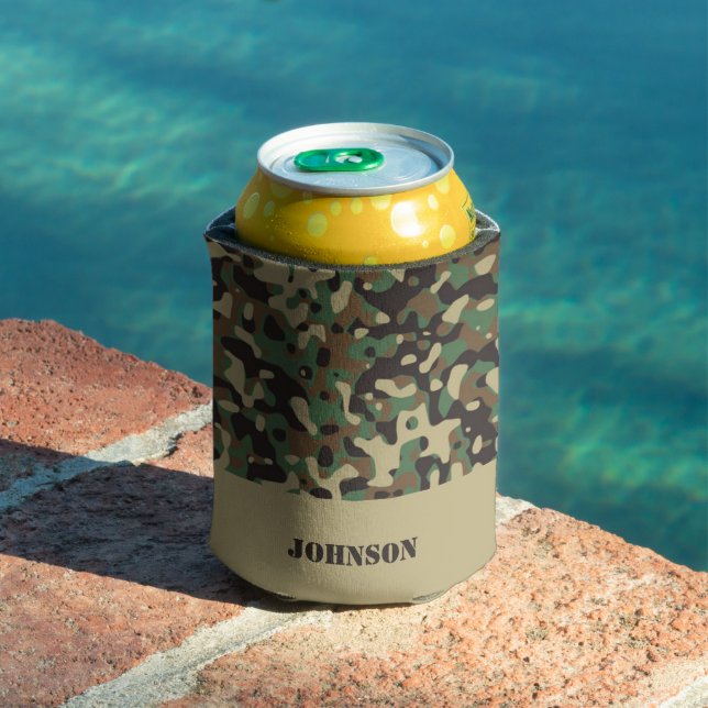 Custom name camouflage pattern can cooler (In Situ Pool)