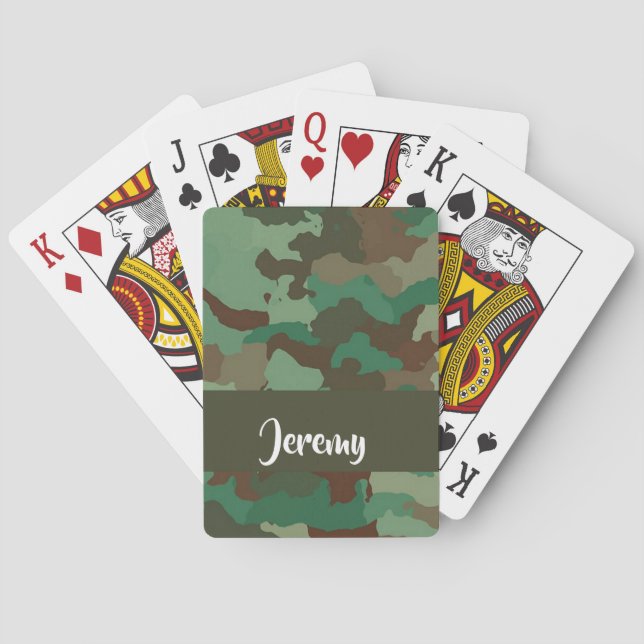 Custom  name camouflage pattern playing cards (Back)
