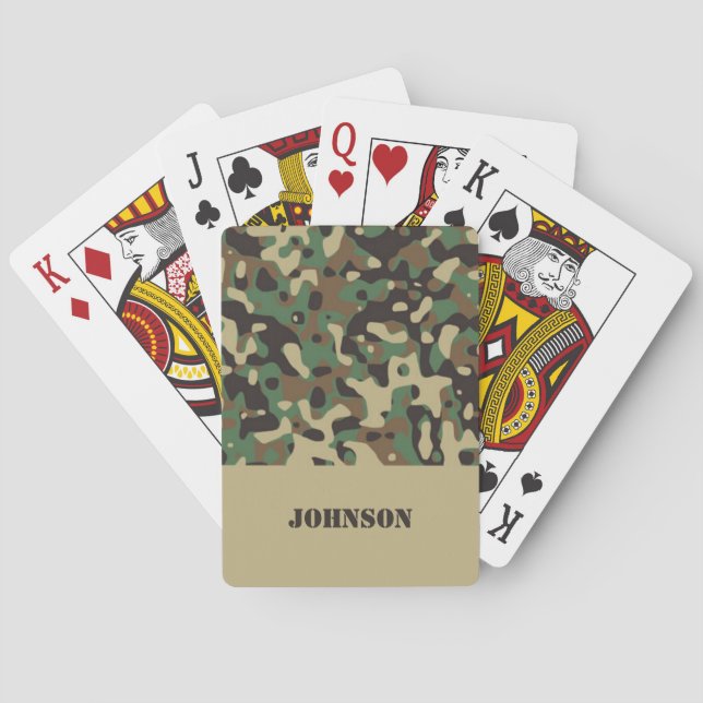 Custom name camouflage pattern playing cards (Back)
