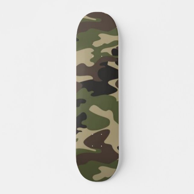 Custom Name Camouflaged Camo Design Skateboard (Front)