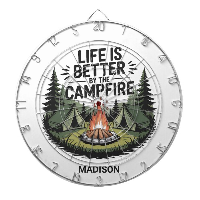 Custom Name Camping Dartboard (Front)