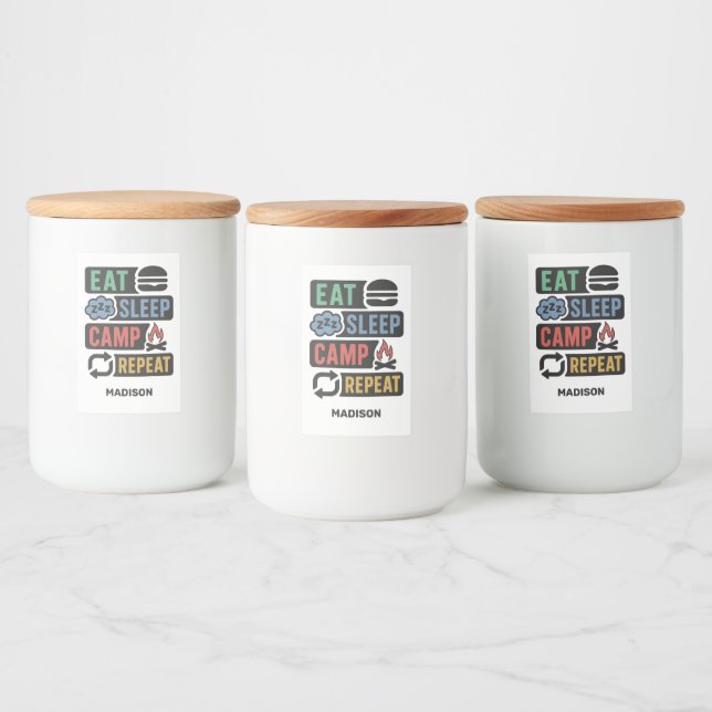 Custom Name Camping Food Label (Bottles)