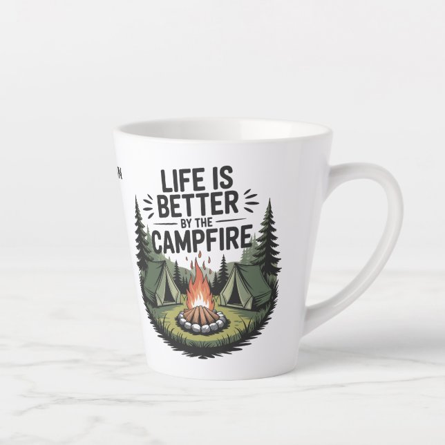 Custom Name Camping Latte Mug (Right)
