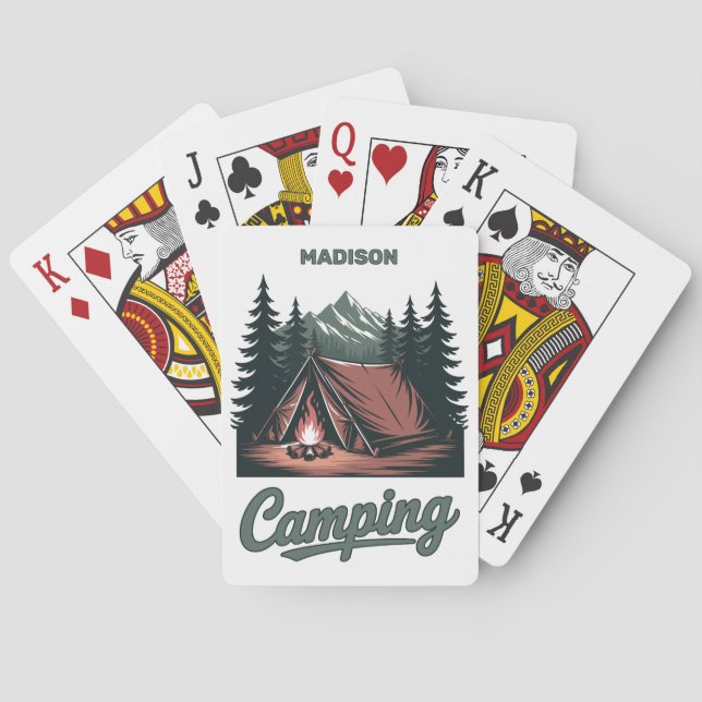 Custom Name Camping Playing Cards (Back)