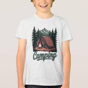 Custom Name Camping Tri-Blend Shirt