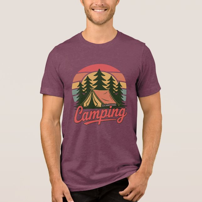Custom Name Camping Tri-Blend Shirt (Front)