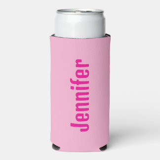Custom Name Can Cooler – Pink & Magenta 