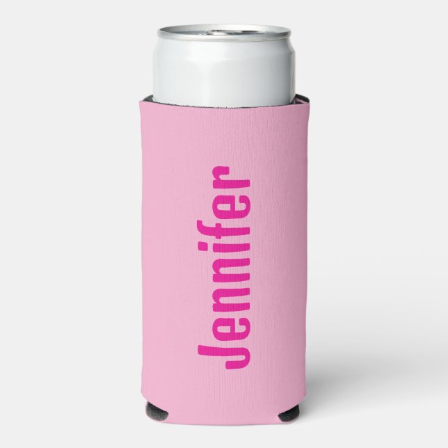 Custom Name Can Cooler – Pink & Magenta  (Seltzer Front)