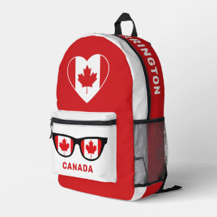 Custom Name Canada Love Printed Backpack
