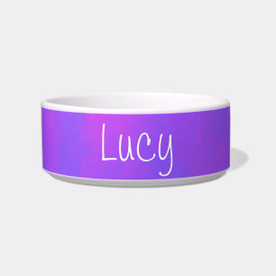 Custom Name Candy Frost Storm Cloud Ceramic Pet Bowl