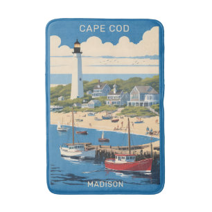 Custom Name Cape Cod Massachusetts Bath Mat