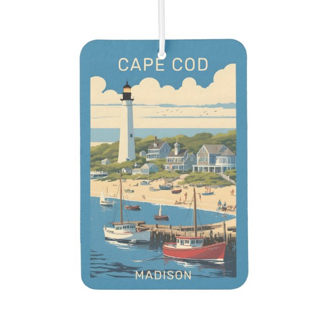 Custom Name Cape Cod Massachusetts Car Air Freshener (Front)
