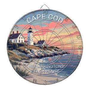 Custom Name Cape Cod Massachusetts Dartboard