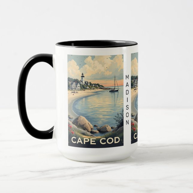 Custom Name Cape Cod Massachusetts Mug (Left)