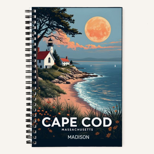 Custom Name Cape Cod Massachusetts Notebook (Front)