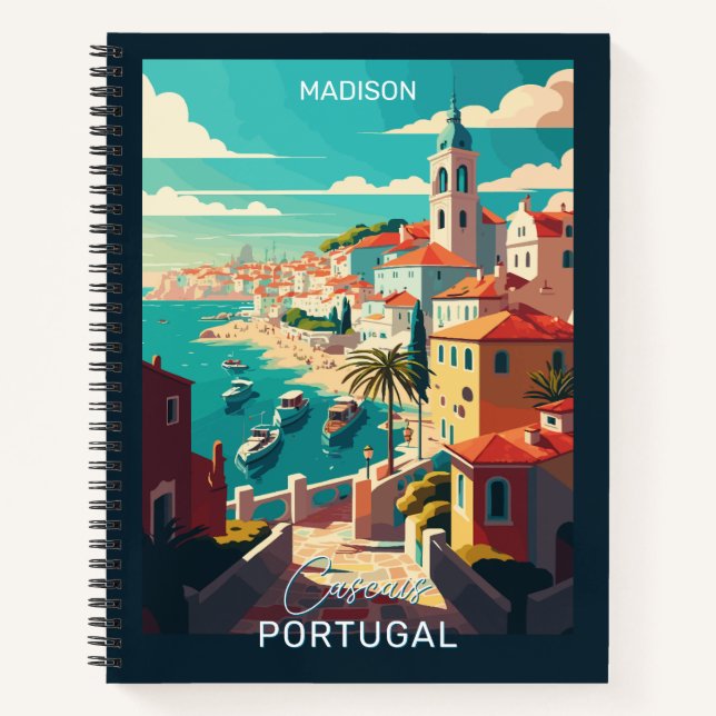 Custom Name Cascais Portugal Notebook (Front)