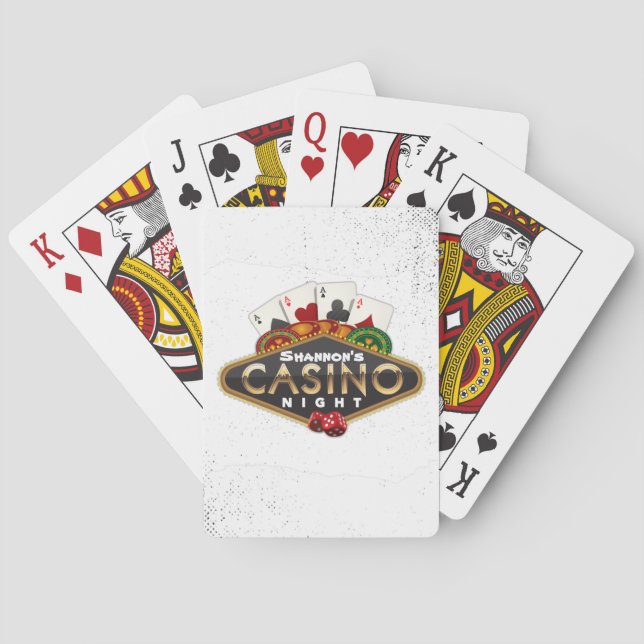 Custom Name Casino Night Playing Cards (Back)