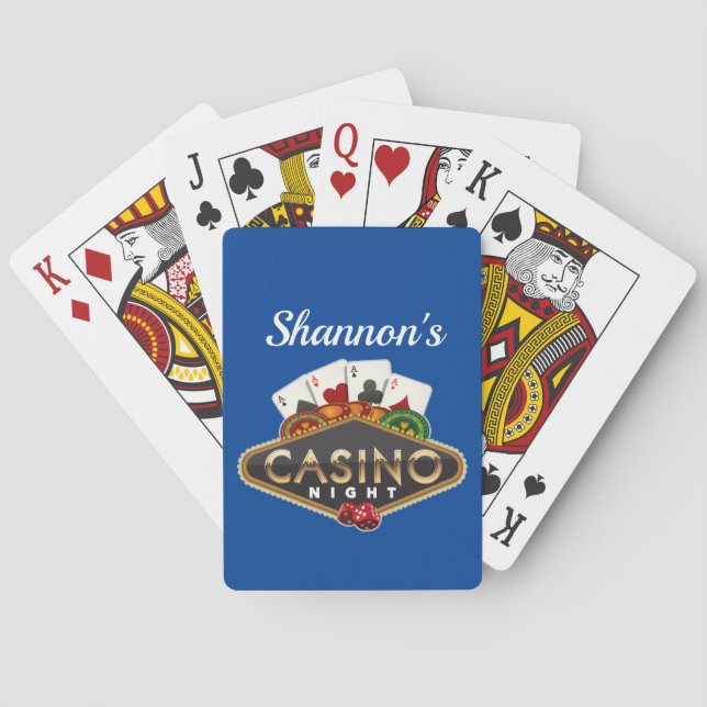 Custom Name Casino Night Playing Cards (Back)