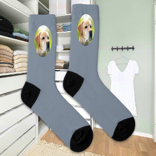 Custom Name Cat Dog Photo Modern Personalised Sock