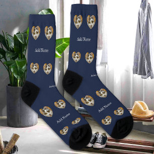 Custom Name Cat Dog Photo Modern Personalized Socks