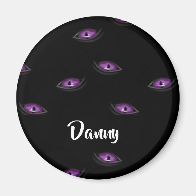 Custom name cat eyes magnet (Front)