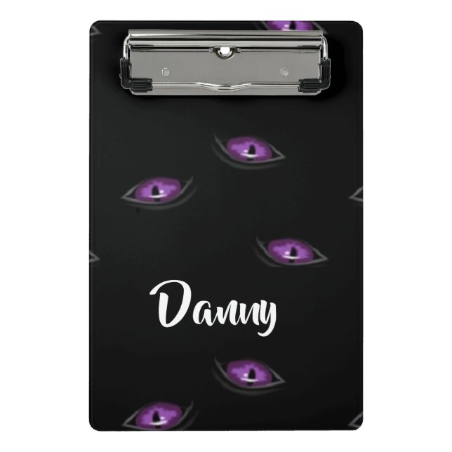 Custom name cat eyes mini clipboard (Front)