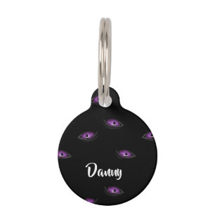 Custom name cat eyes pet tag