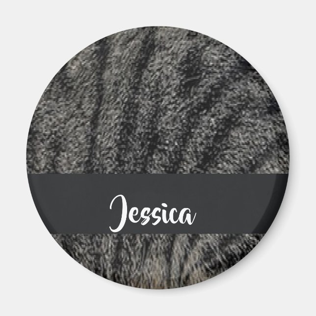 Custom name cat fur magnet (Front)