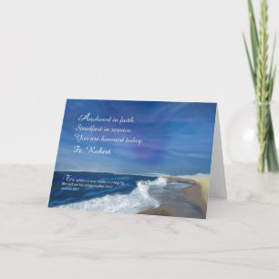 Custom Name Catholic Priest Father's Day Ocean Card