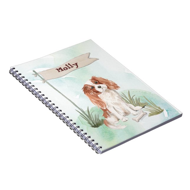 Custom Name Cavalier King Charles Spaniel Pet Dog Notebook (Right Side)