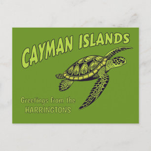 Custom Name Cayman Islands Sea Turtle Postcard
