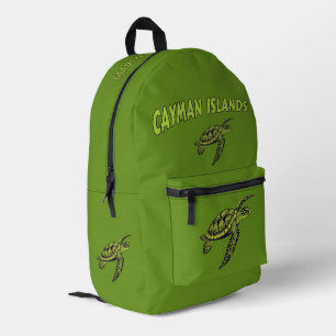 Custom Name Cayman Islands Turtle Printed Backpack