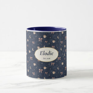 Custom Name Celestial Cottagecore Moon Stars Gift Mug