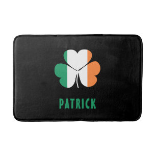 Custom Name Celtic Ireland Shamrock Irish Flag Bath Mat
