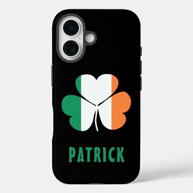 Custom Name Celtic Ireland Shamrock Irish Flag Case-Mate iPhone Case (Back)