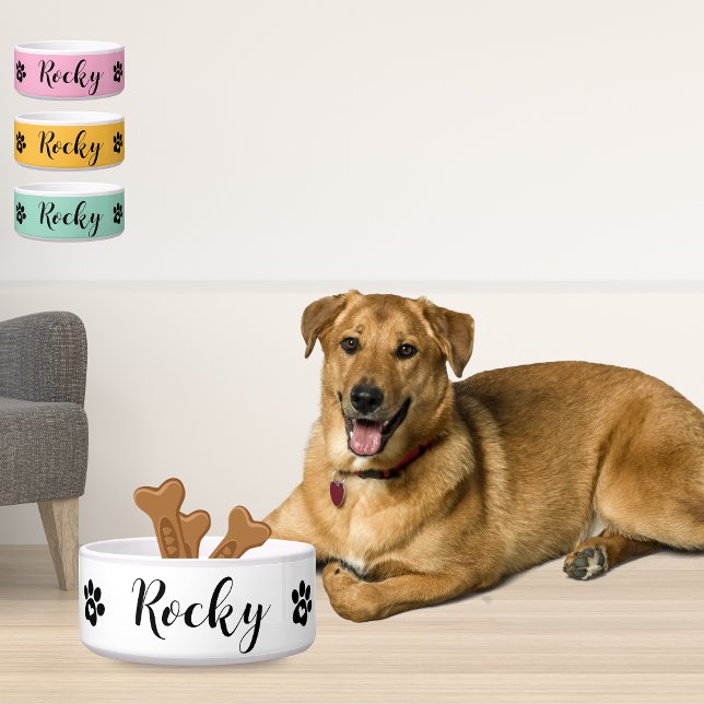 Custom Name Ceramic Dog Bowl - Personalised Pet  (Custom Name Ceramic Dog Bowl - Personalized Pet
)